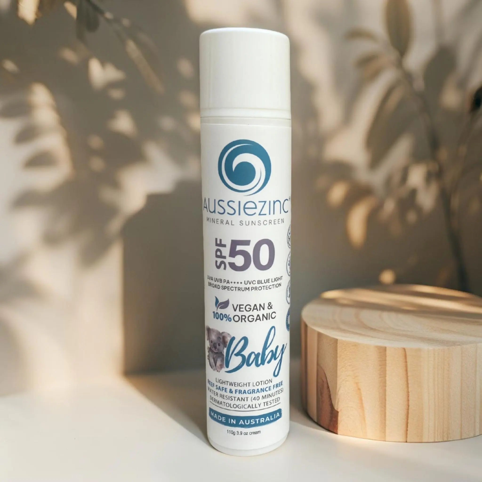 Baby SPF50+ Organic Mineral Zinc Sunscreen - Fragrance Free - AussieZinc Mineral Sunscreen