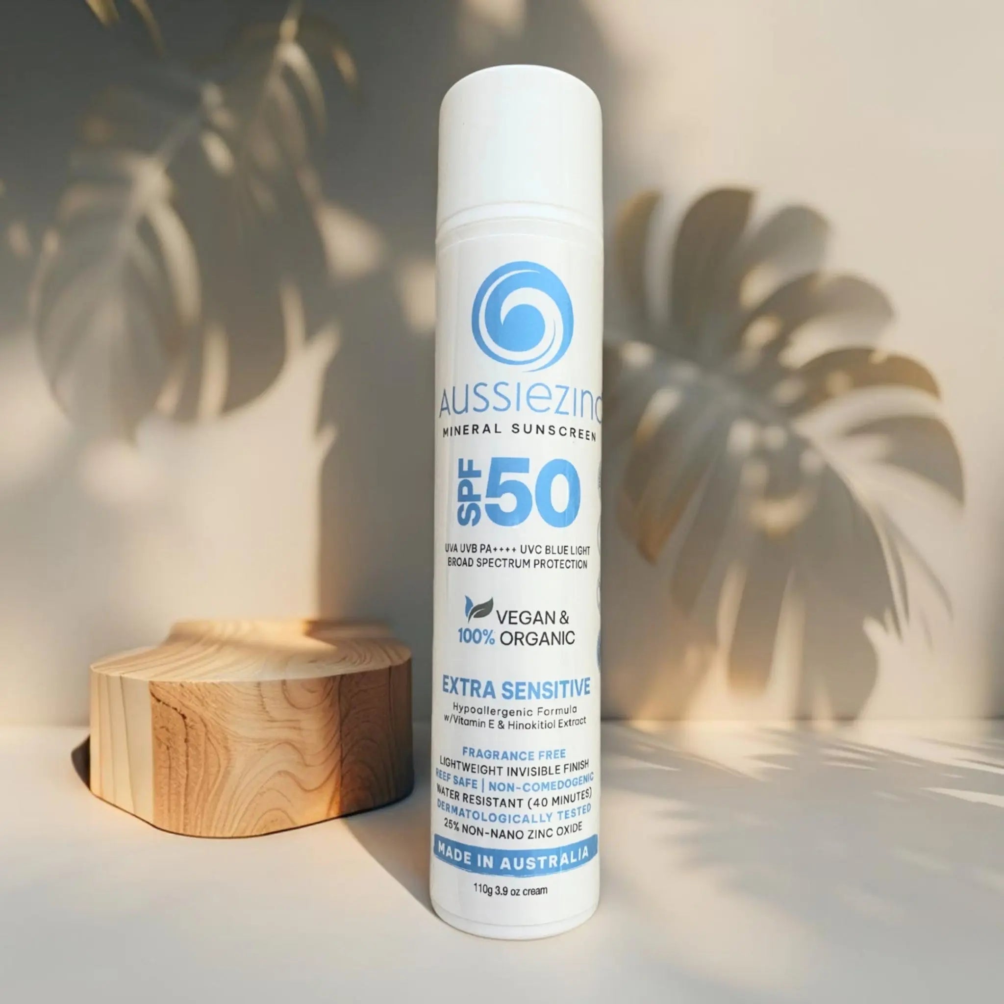Extra Sensitive SPF50+ Organic Mineral Zinc Sunscreen - Fragrance Free - AussieZinc Mineral Sunscreen