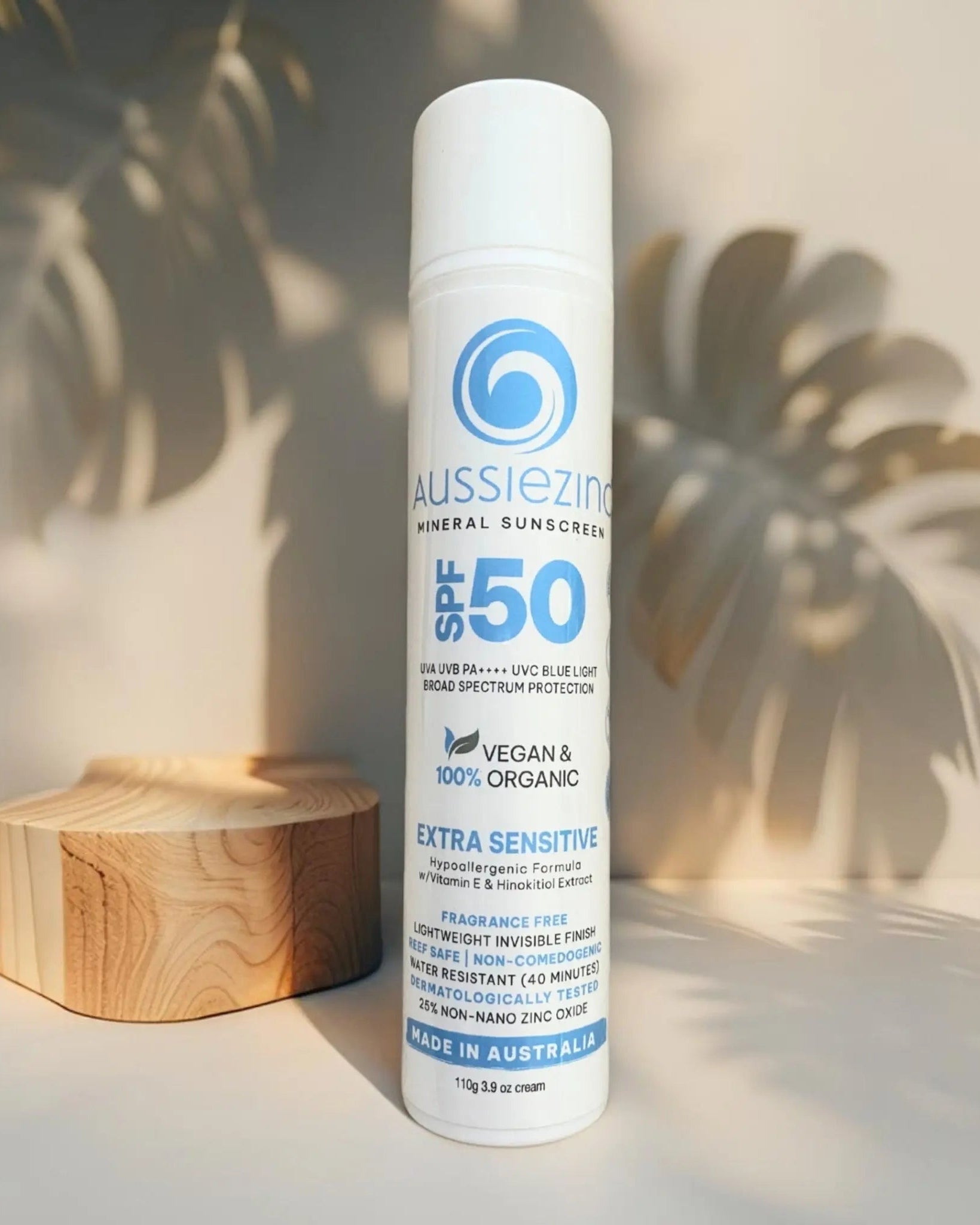 Extra Sensitive SPF50+ Organic Mineral Zinc Sunscreen - Fragrance Free - AussieZinc Mineral Sunscreen