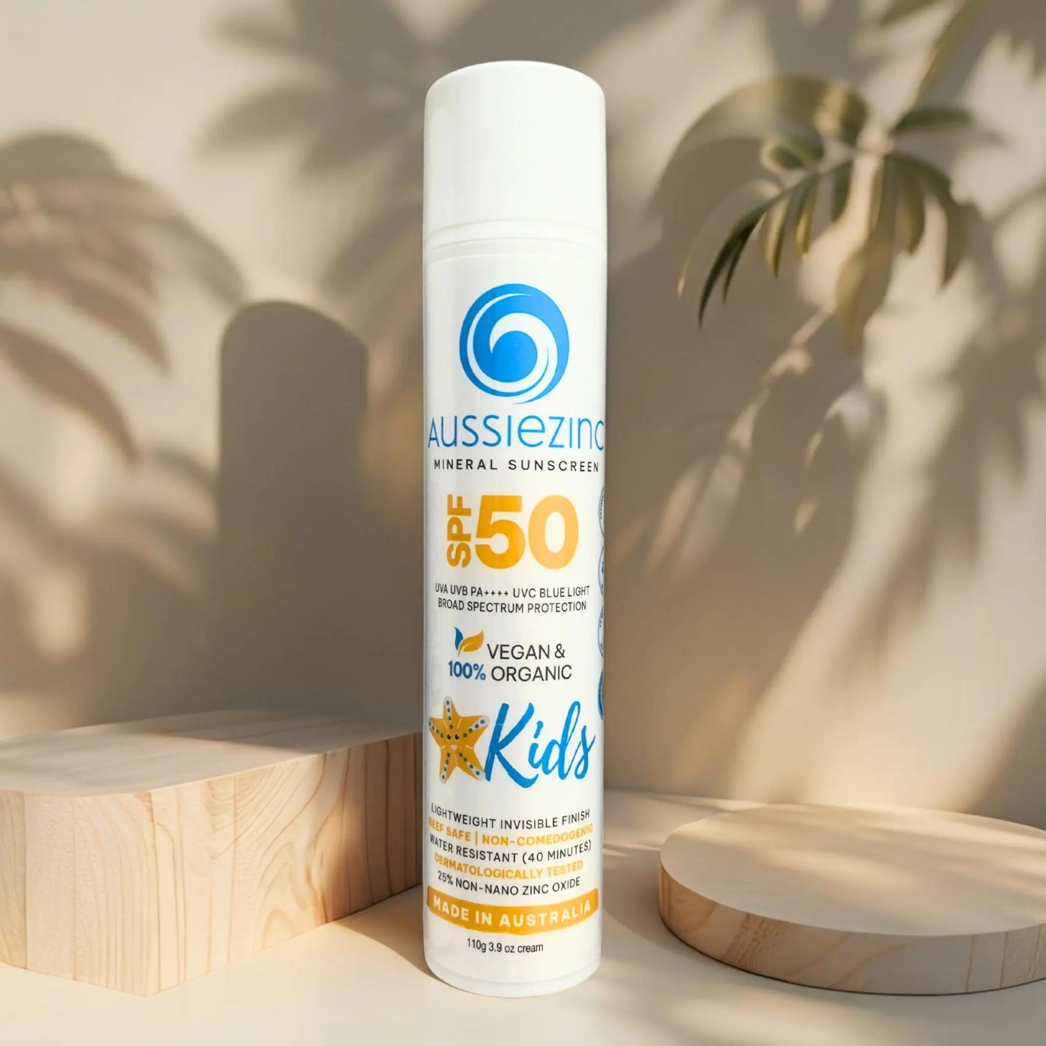 Kids SPF50+ Organic Mineral Zinc Sunscreen - AussieZinc Mineral Sunscreen