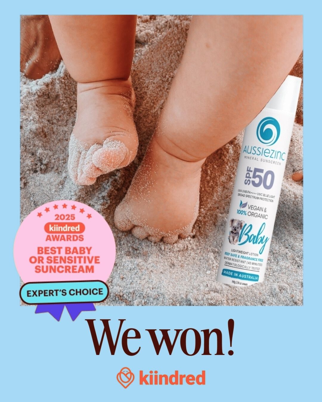 Baby SPF50+ Organic Mineral Zinc Sunscreen - Fragrance Free