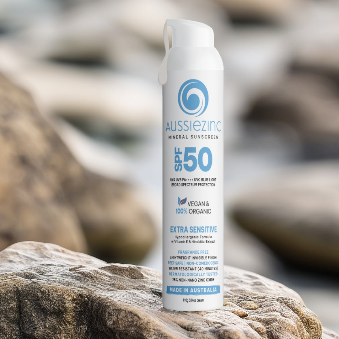 Extra Sensitive SPF50+ Organic Mineral Zinc Sunscreen - Fragrance Free - AussieZinc Mineral Sunscreen