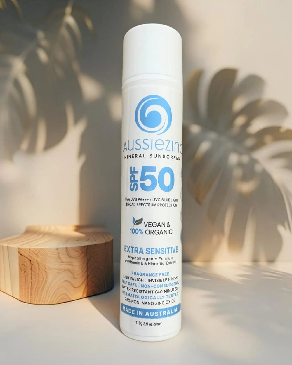 Extra Sensitive SPF50+ Organic Mineral Zinc Sunscreen - Fragrance Free - AussieZinc Mineral Sunscreen