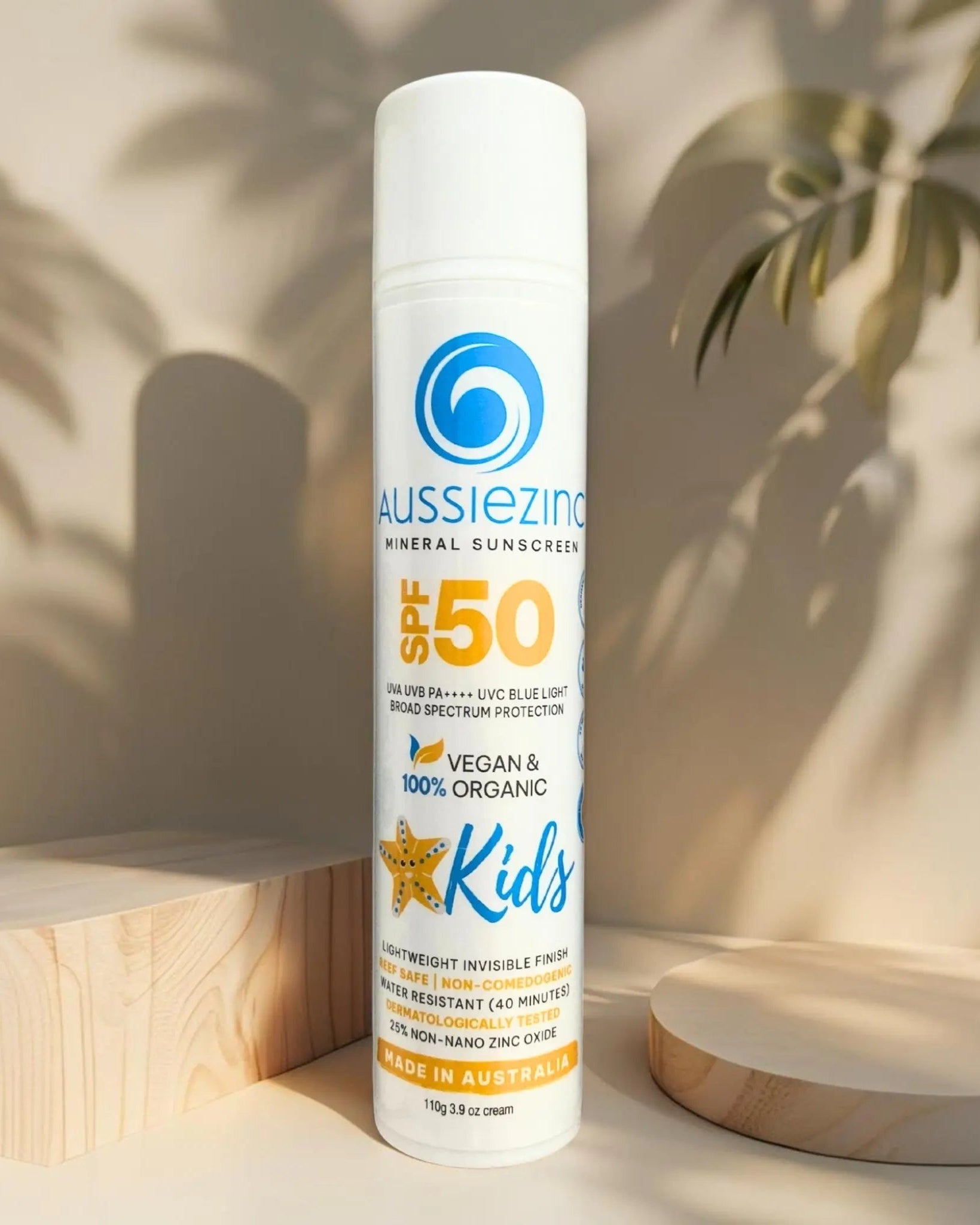 Kids SPF50+ Organic Mineral Zinc Sunscreen - AussieZinc Mineral Sunscreen