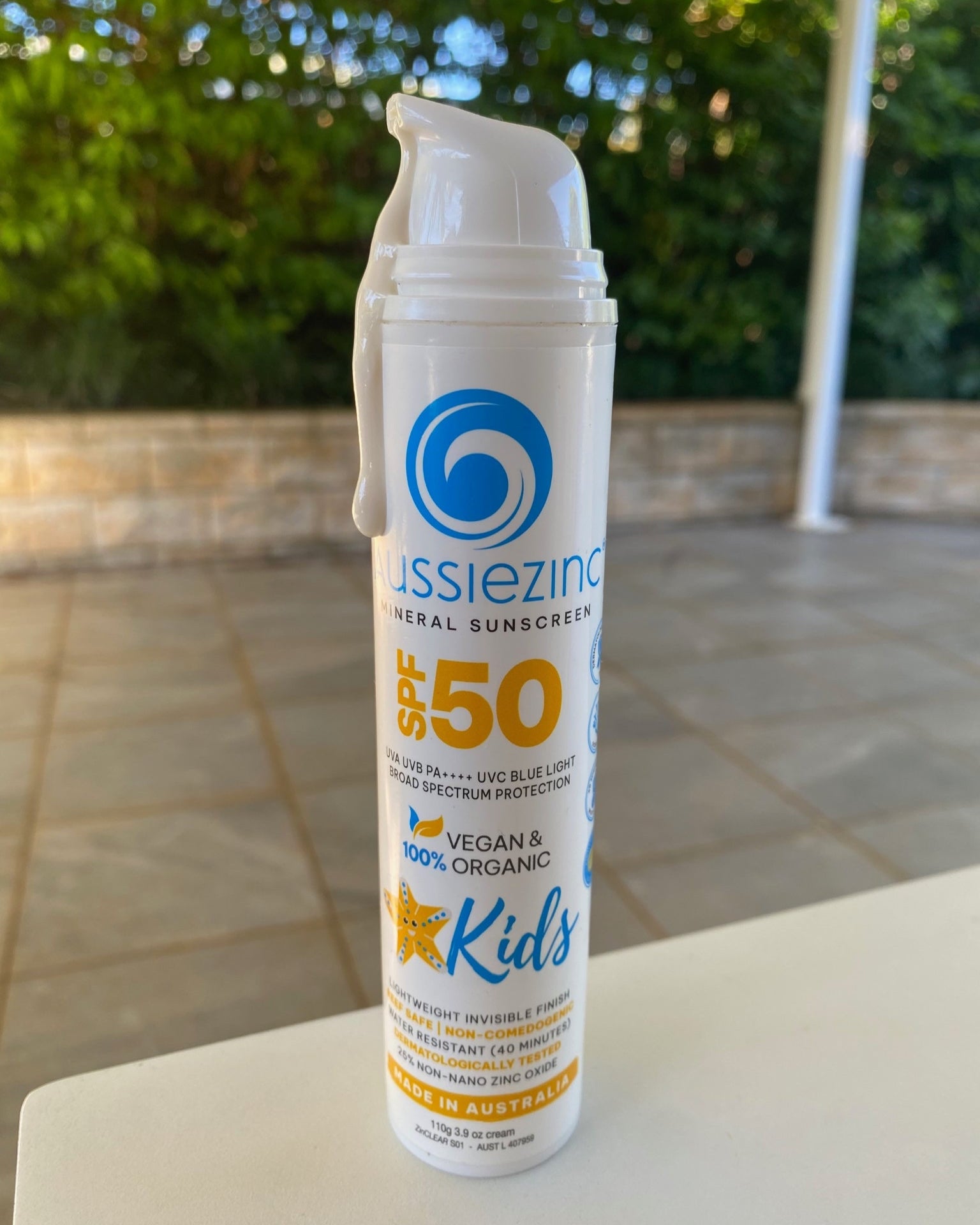 Kids SPF50+ Organic Mineral Zinc Sunscreen - AussieZinc Mineral Sunscreen