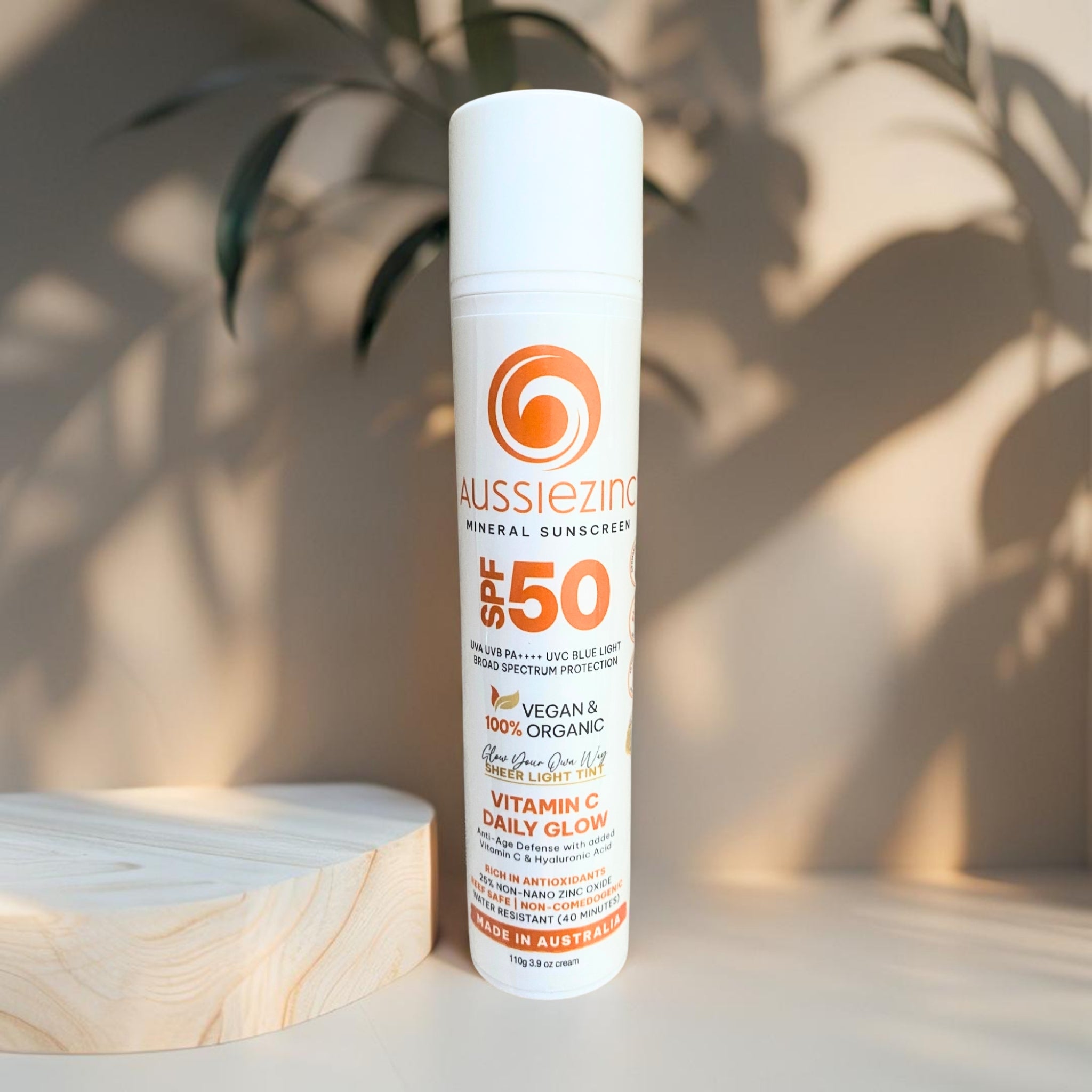 Anti-Aging Vitamin C Daily Glow SPF50+ Organic Mineral Zinc Sunscreen