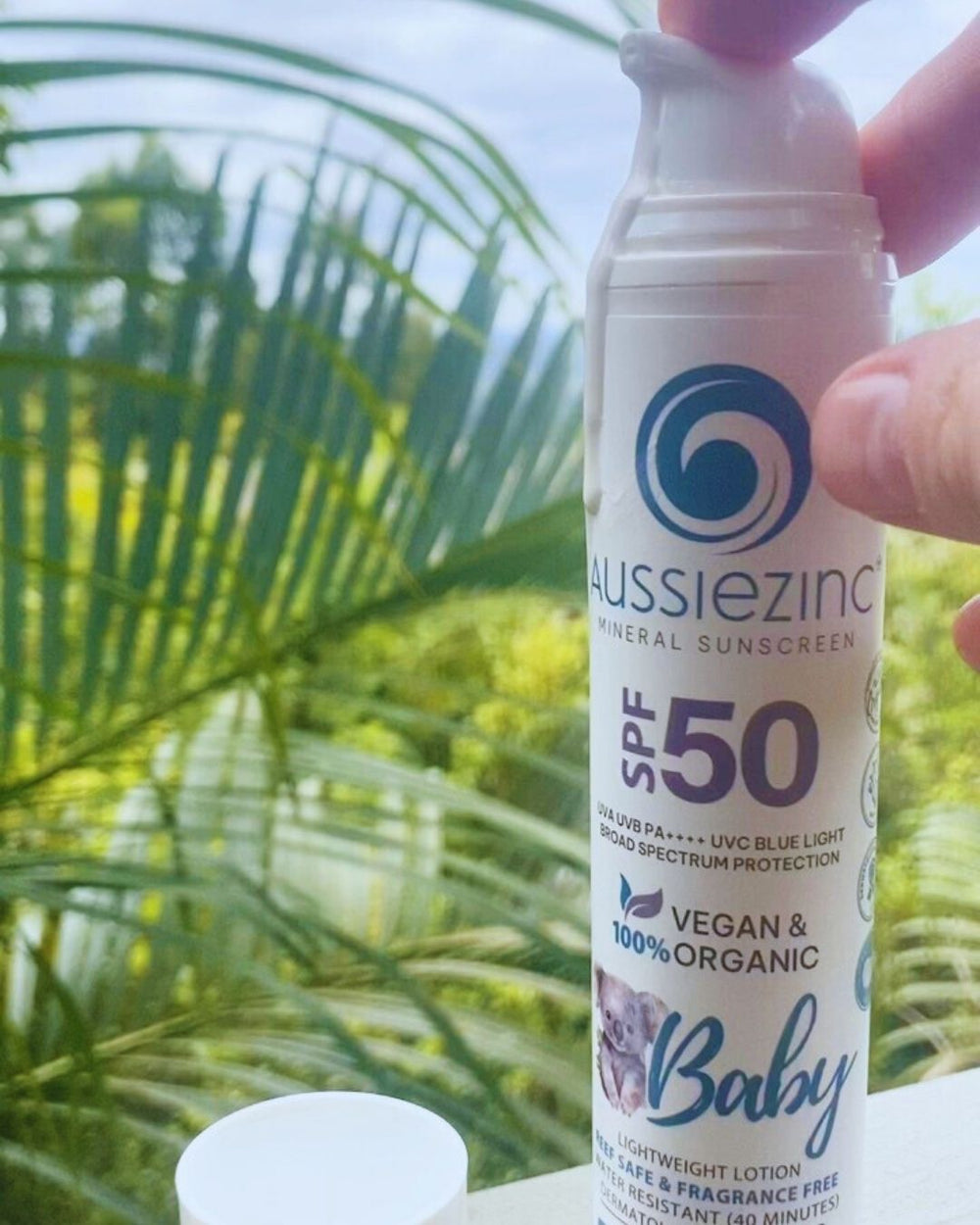 AussieZinc Baby SPF50+ Organic Mineral Zinc Sunscreen - Fragrance Free