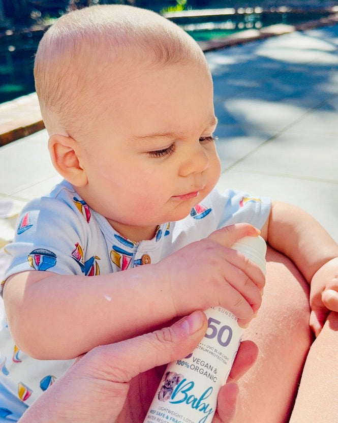 Baby SPF50+ Organic Mineral Zinc Sunscreen - Fragrance Free - AussieZinc Mineral Sunscreen